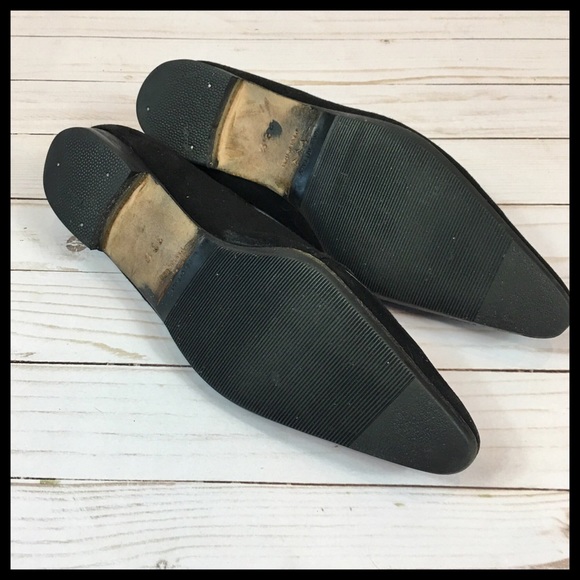 Manolo Blahnik Black Suede Button Flats Size 8.5 - Picture 7 of 8